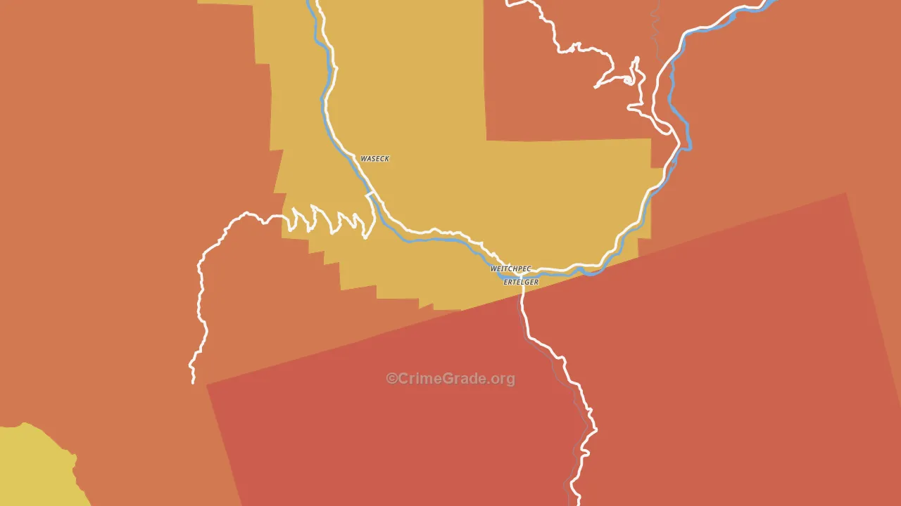 Weitchpec, CA Map of Burglary Rates