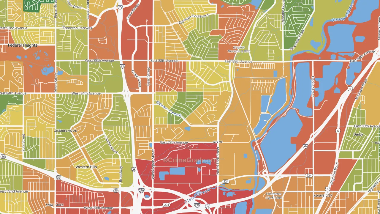 Welby, CO Map of Burglary Rates