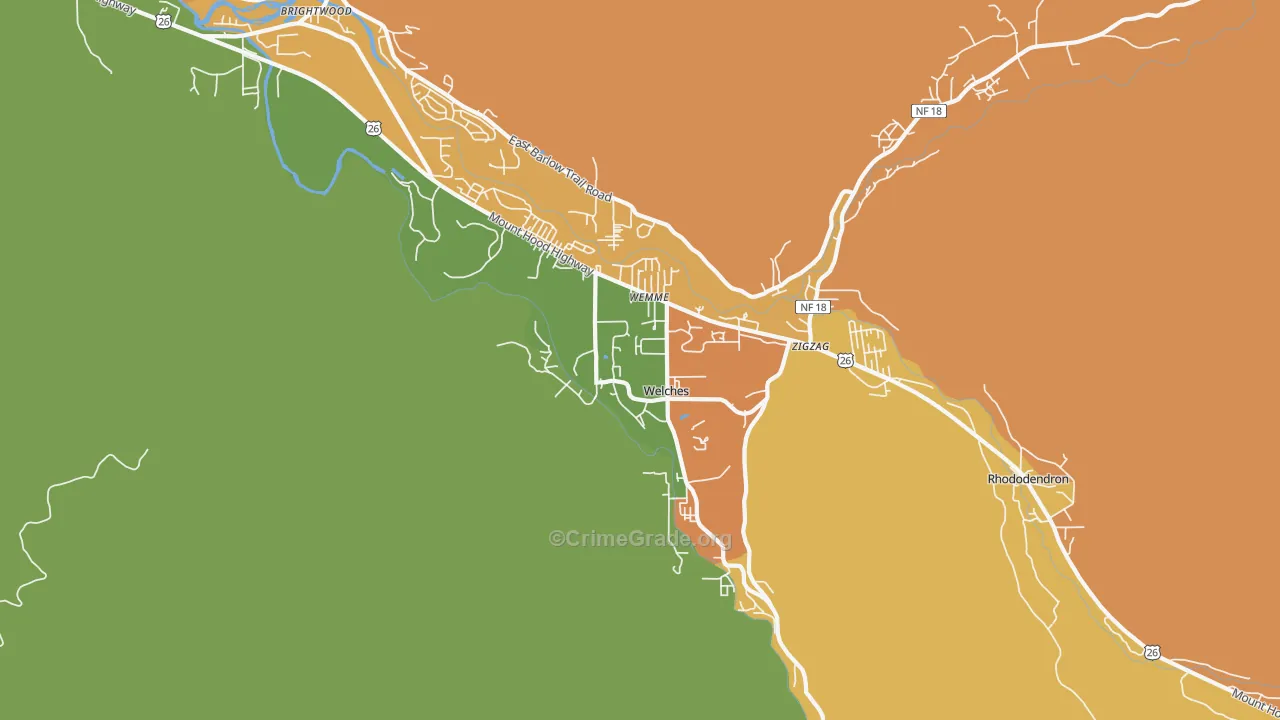 Welches, OR Map of Burglary Rates