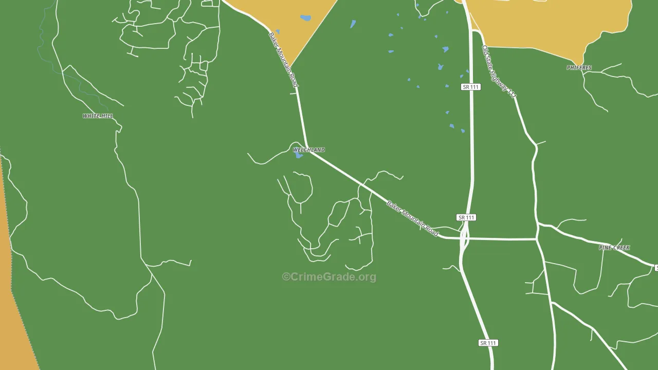 Welchland, TN Map of Burglary Rates