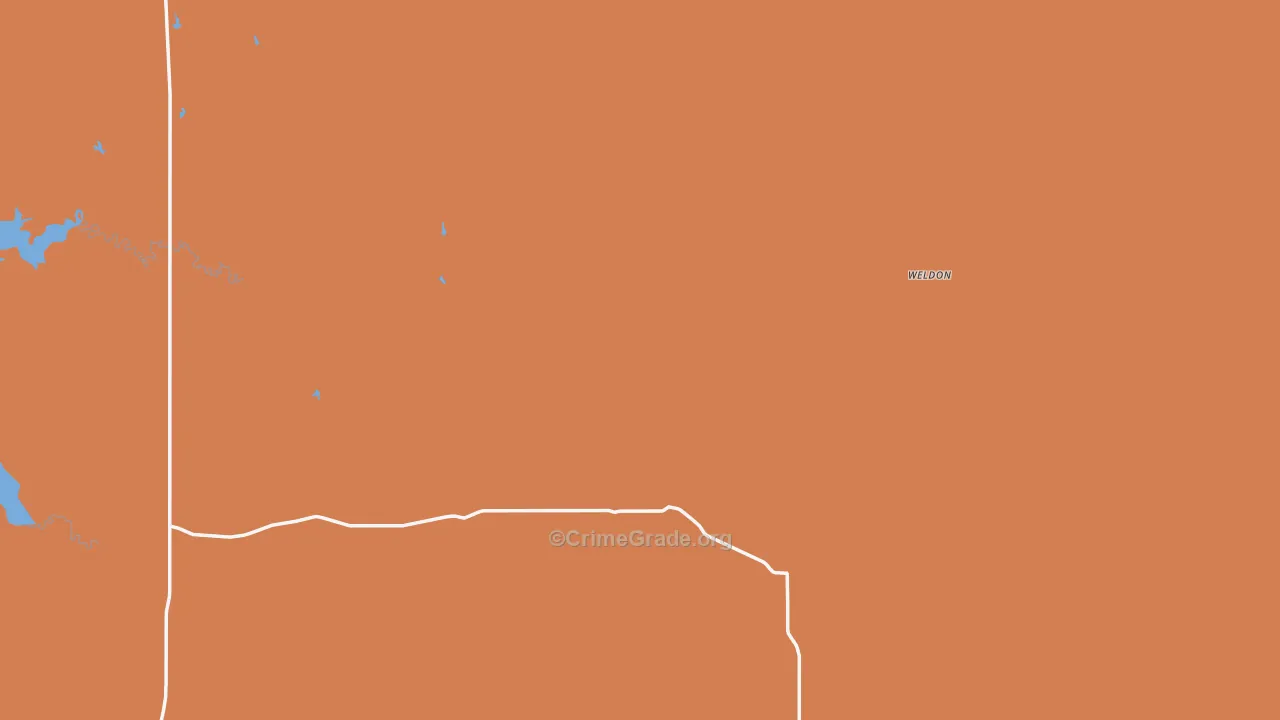 Weldon, MT Map of Burglary Rates
