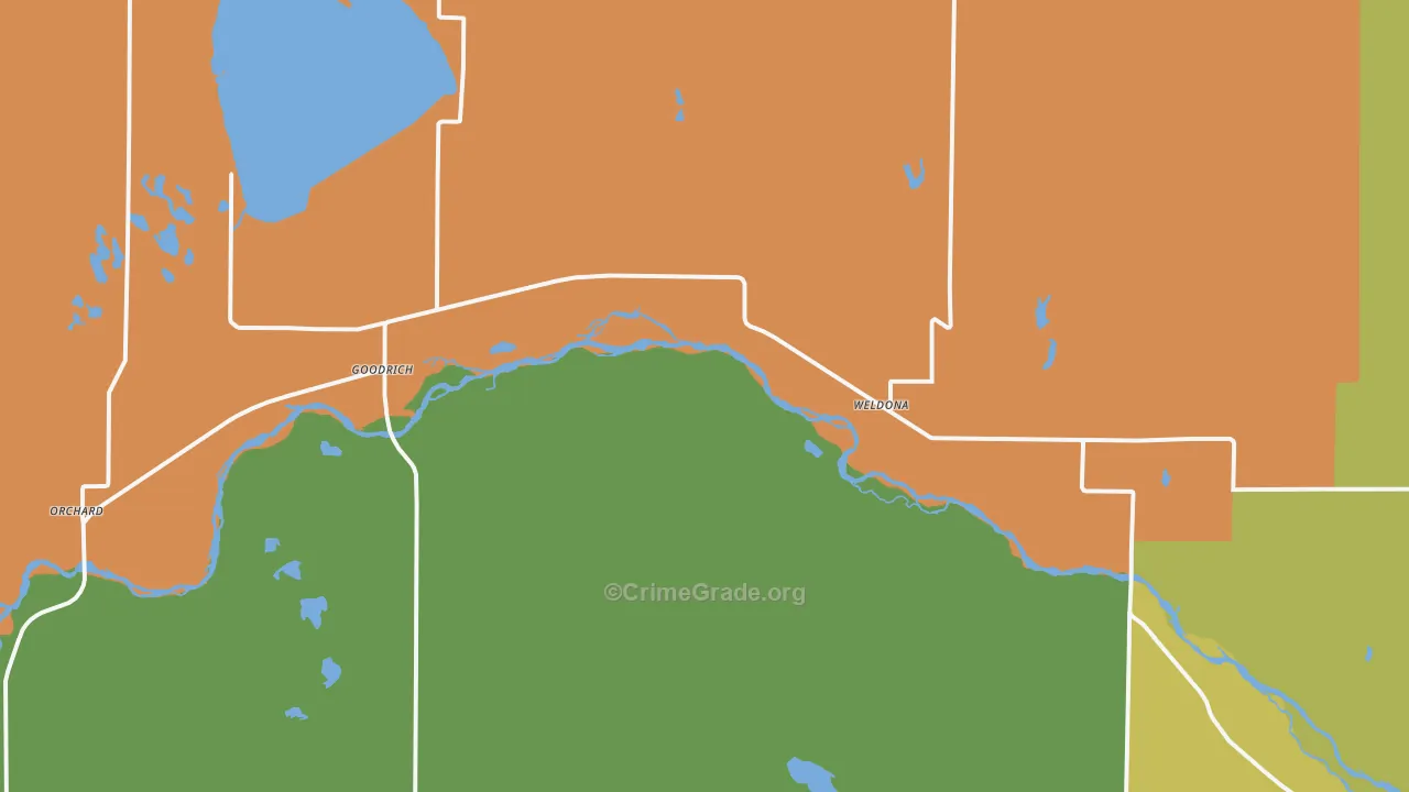 Weldona, CO Map of Burglary Rates