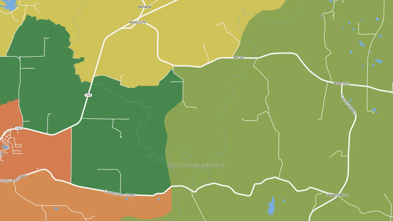 Welge, IL Map of Burglary Rates