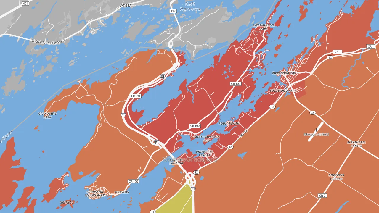 Wellesley Island, NY Map of Burglary Rates