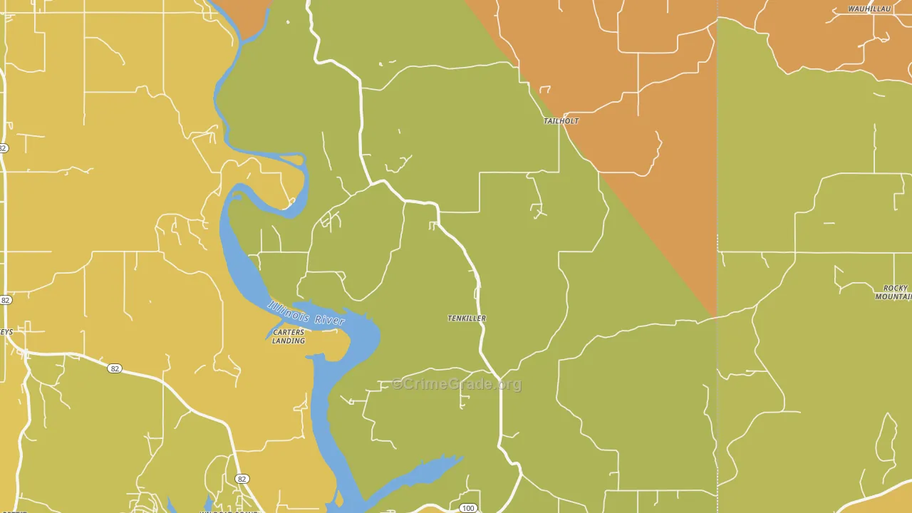 Welling, OK Map of Burglary Rates