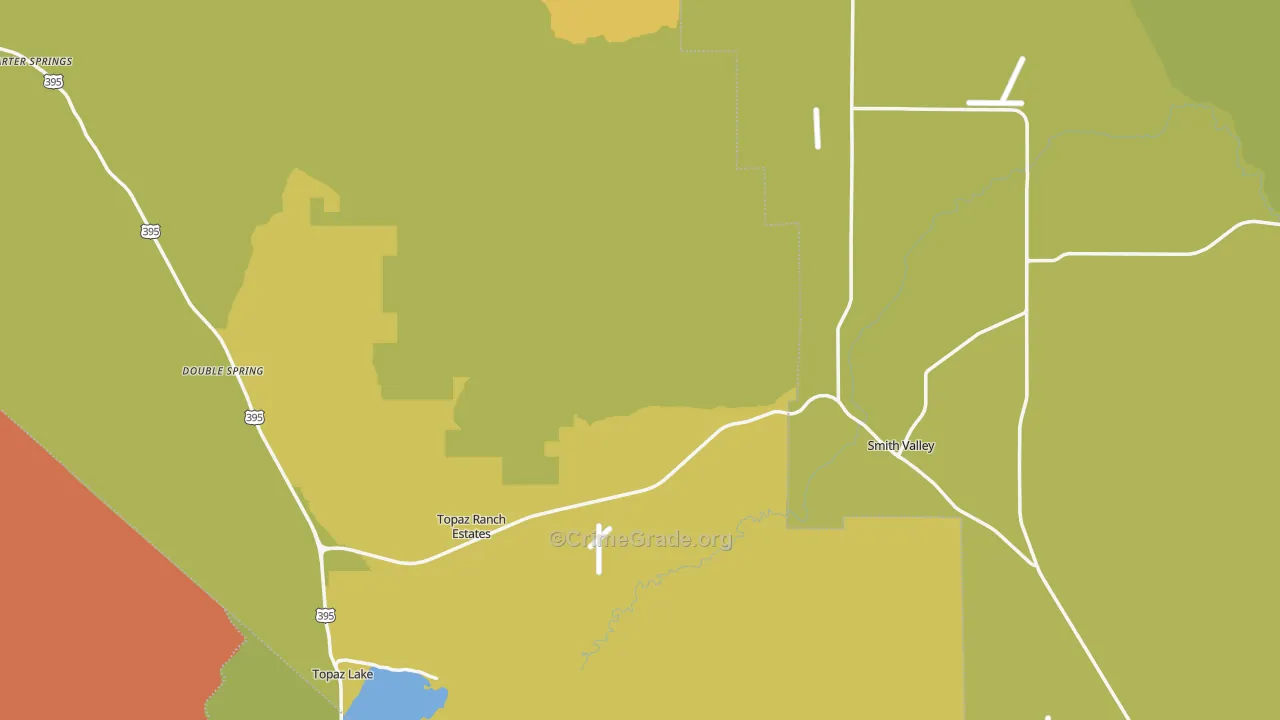 Wellington, NV Map of Burglary Rates