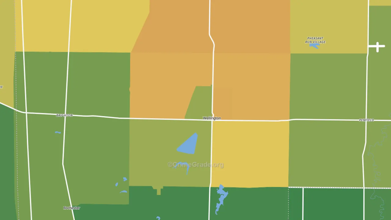 Wellington, OH Map of Burglary Rates
