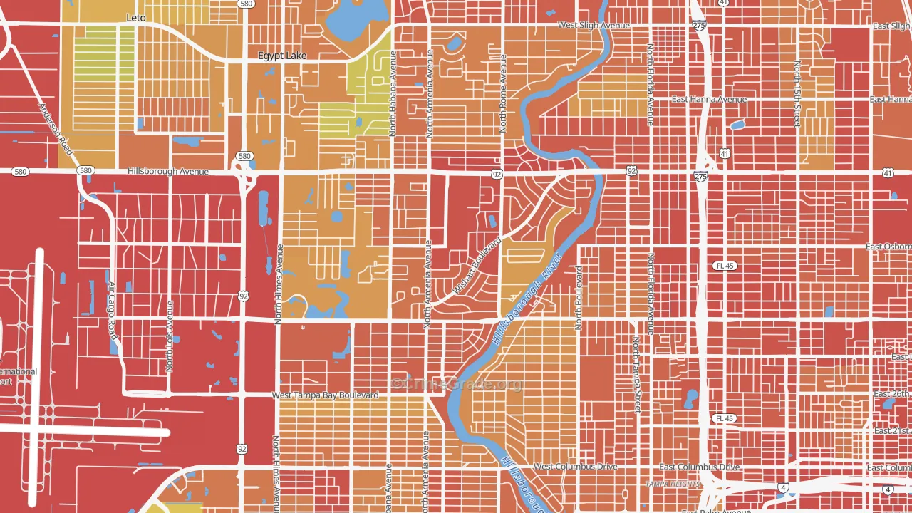 Wellswood, Tampa, FL Map of Burglary Rates
