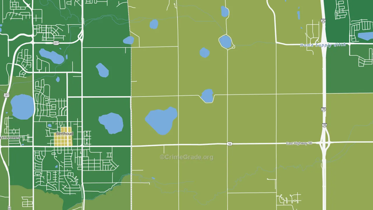 Welty, CO Map of Burglary Rates