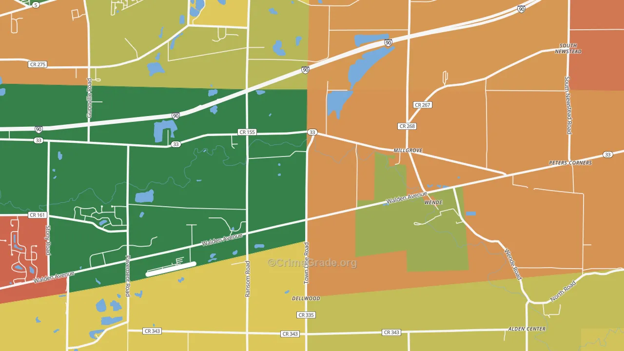Wende, NY Map of Burglary Rates