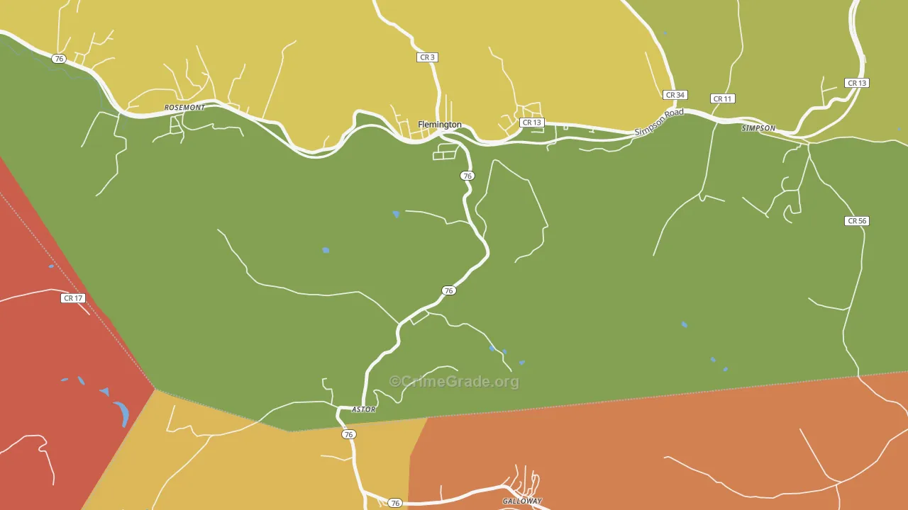 Wendel, WV Map of Burglary Rates