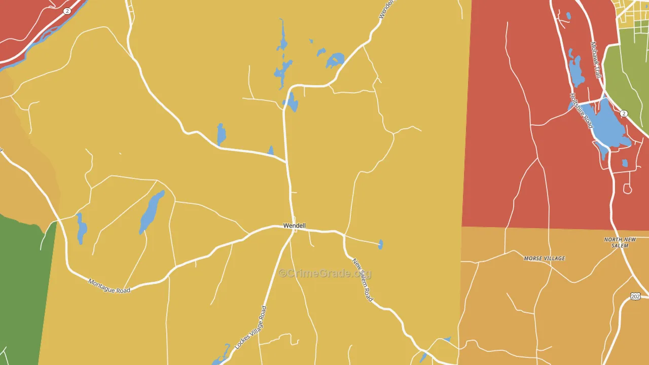 Wendell Depot, MA Map of Burglary Rates