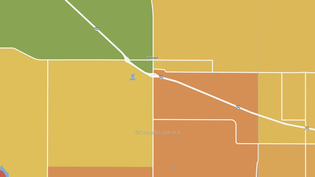 Wendell, ID Map of Burglary Rates