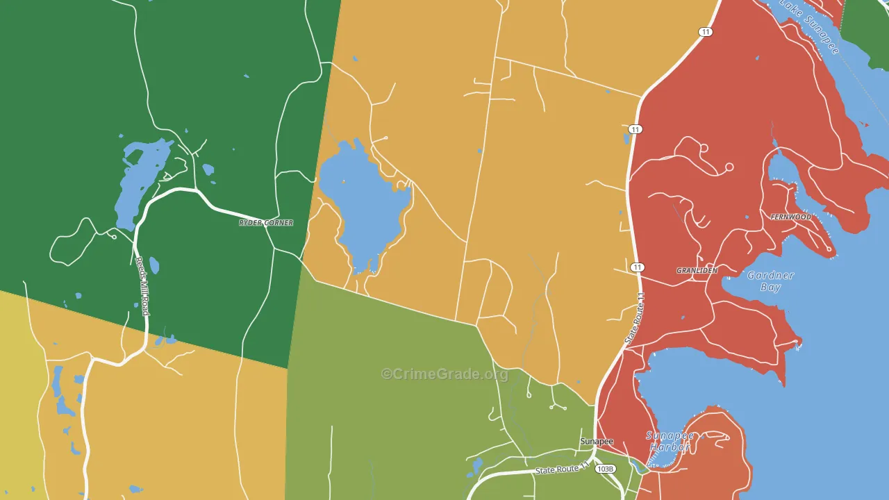 Wendell, NH Map of Burglary Rates