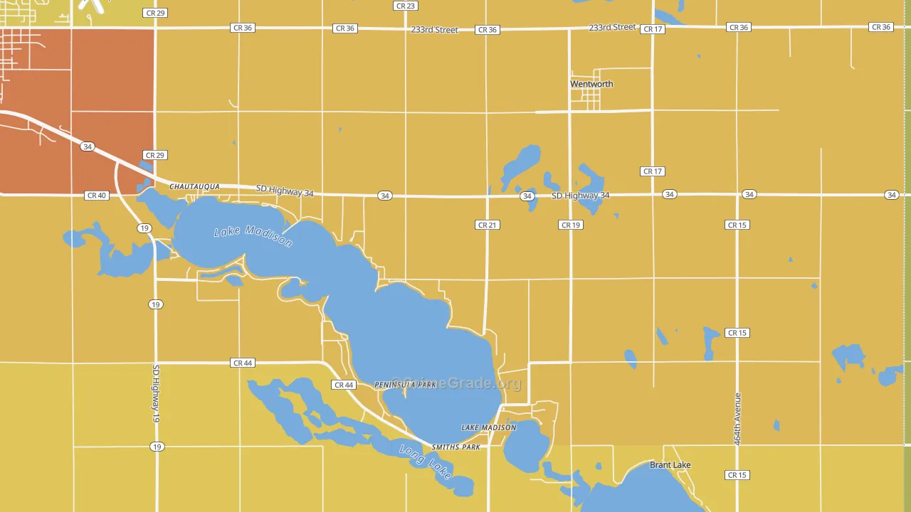 Wentworth, SD Map of Burglary Rates