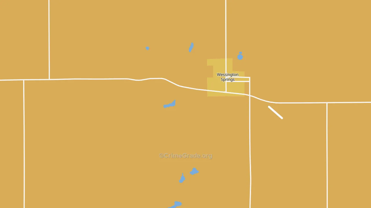 Wessington Springs, SD Map of Burglary Rates