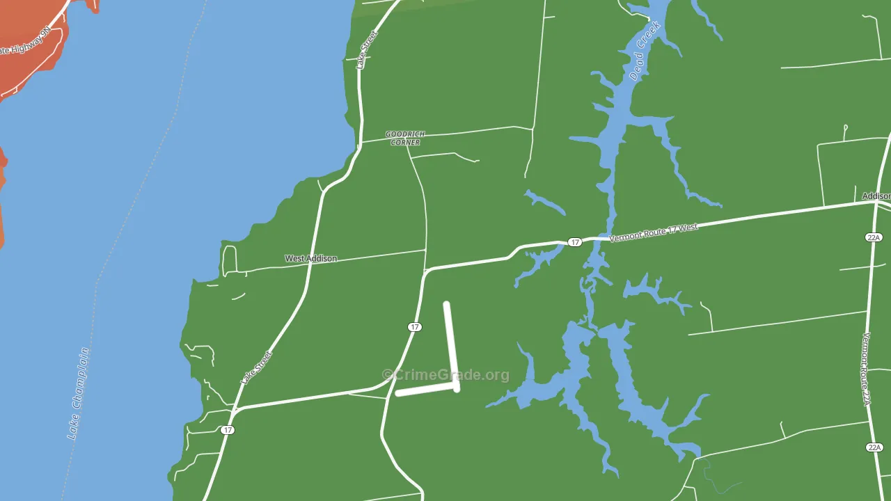West Addison, VT Map of Burglary Rates