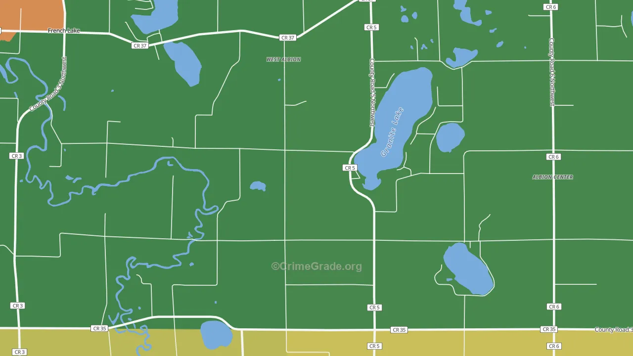 West Albion, MN Map of Burglary Rates
