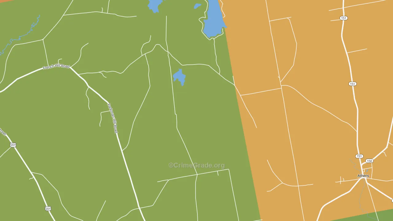 West Athens, ME Map of Burglary Rates