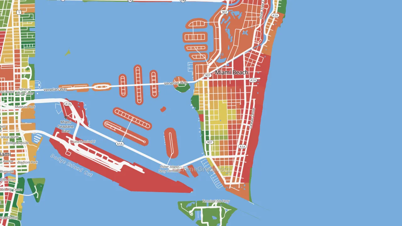 West Avenue, Miami Beach, FL Map of Burglary Rates