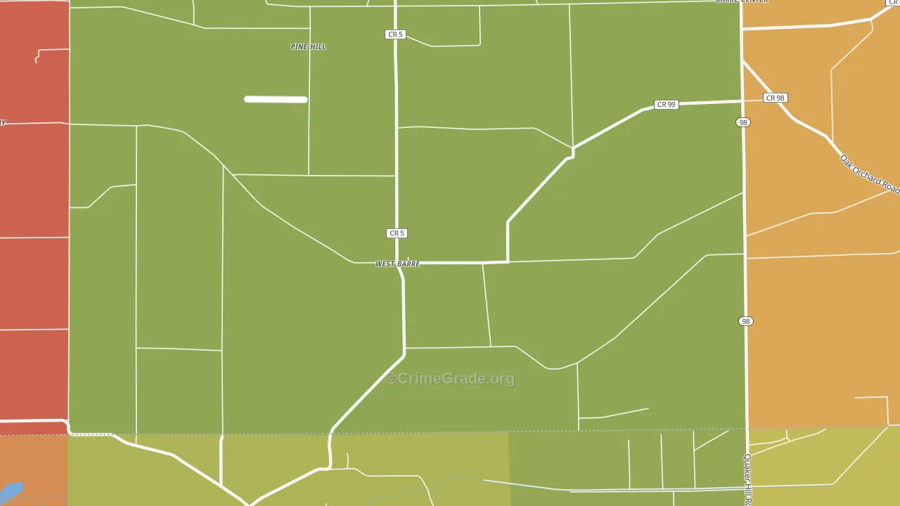 West Barre, NY Map of Burglary Rates