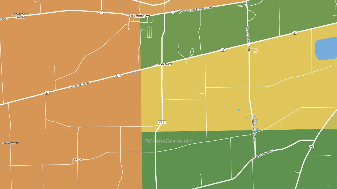 West Batavia, NY Map of Burglary Rates