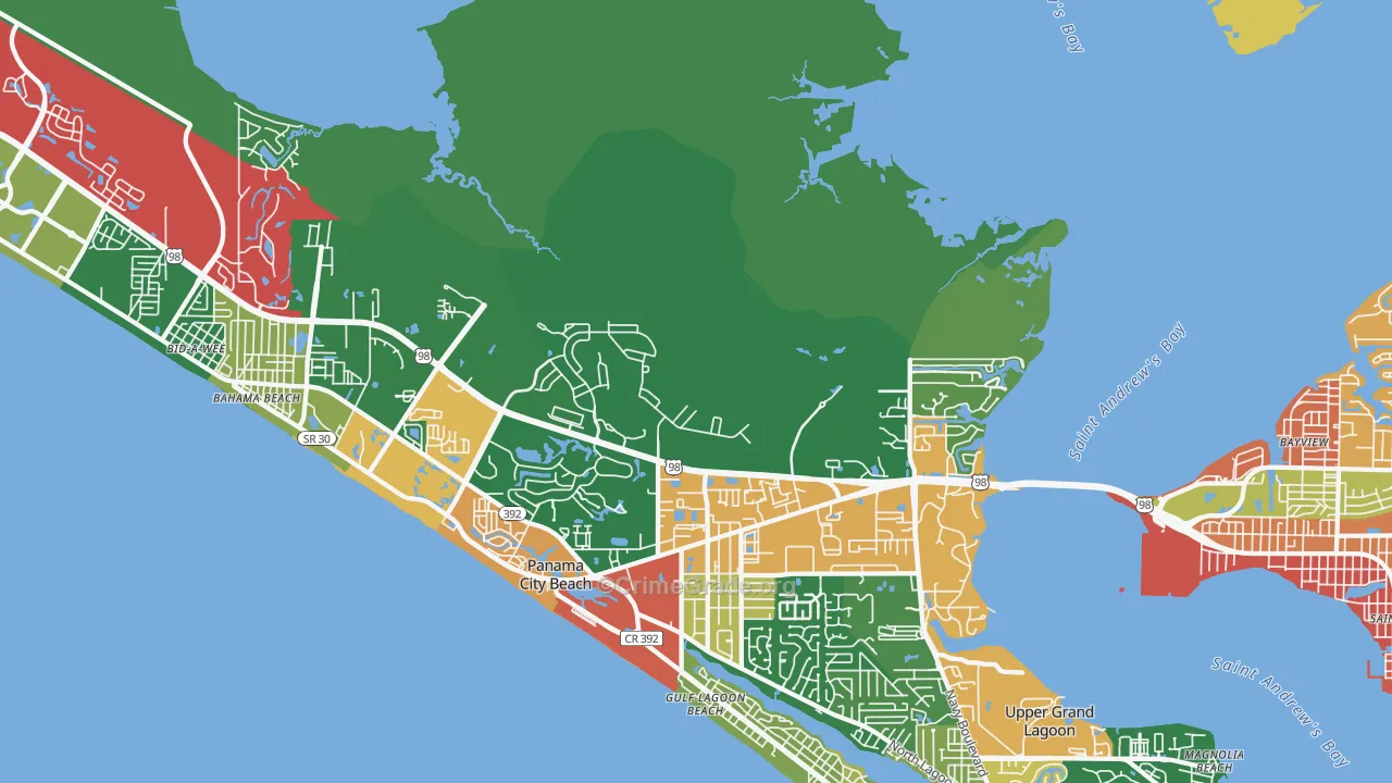 West Bay, FL Map of Burglary Rates