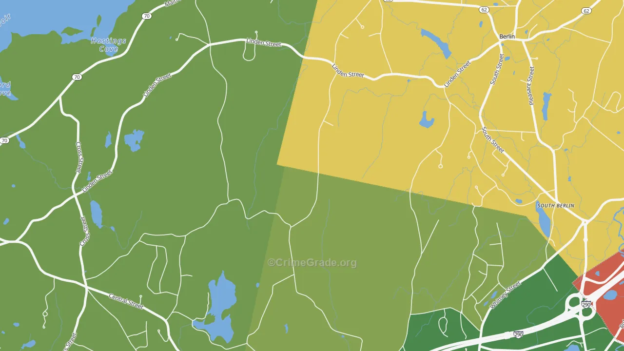 West Berlin, MA Map of Burglary Rates