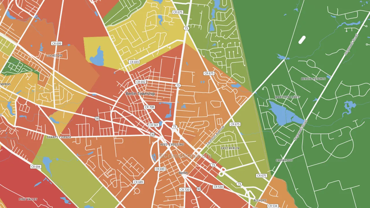 West Berlin, NJ Map of Burglary Rates