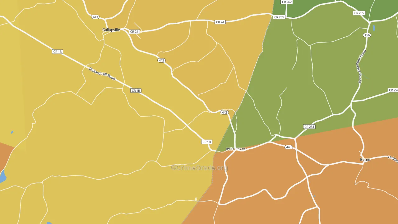 West Berne, NY Map of Burglary Rates