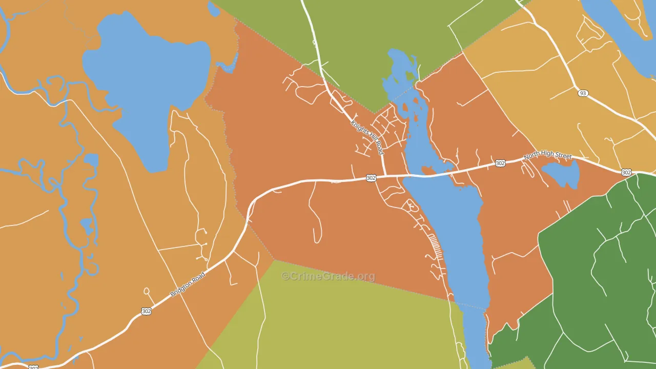 West Bridgton, ME Map of Burglary Rates