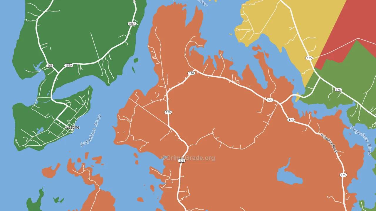 West Brooksville, ME Map of Burglary Rates
