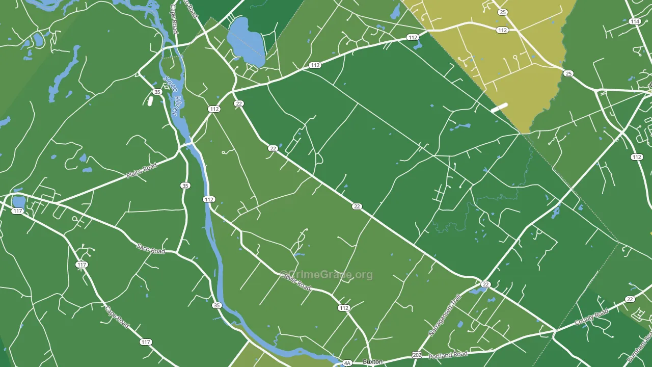 West Buxton, ME Map of Burglary Rates