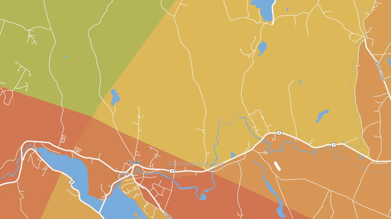 West Canaan, NH Map of Burglary Rates