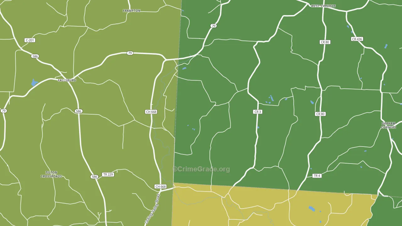 West Carlisle, OH Map of Burglary Rates
