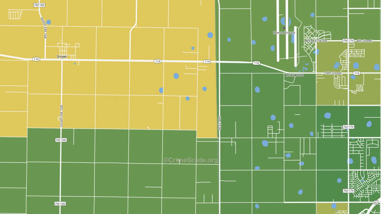 West Carlisle, TX Map of Burglary Rates