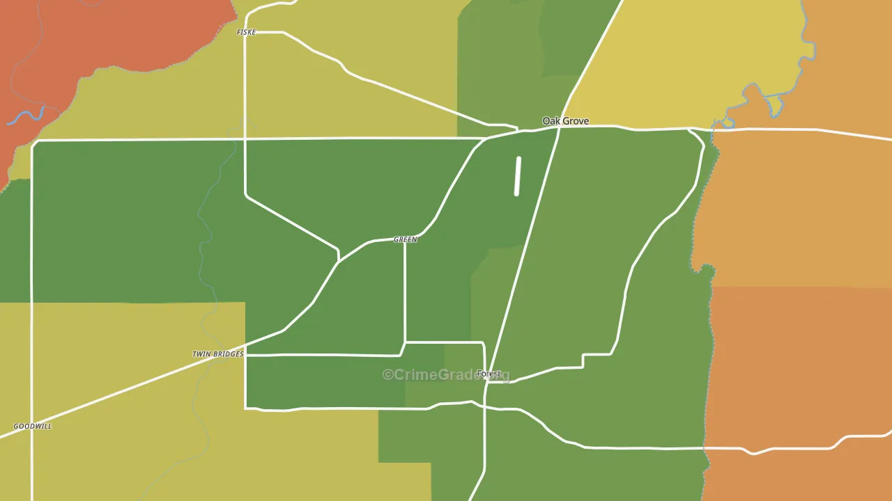 West Carroll Parish, LA Map of Burglary Rates