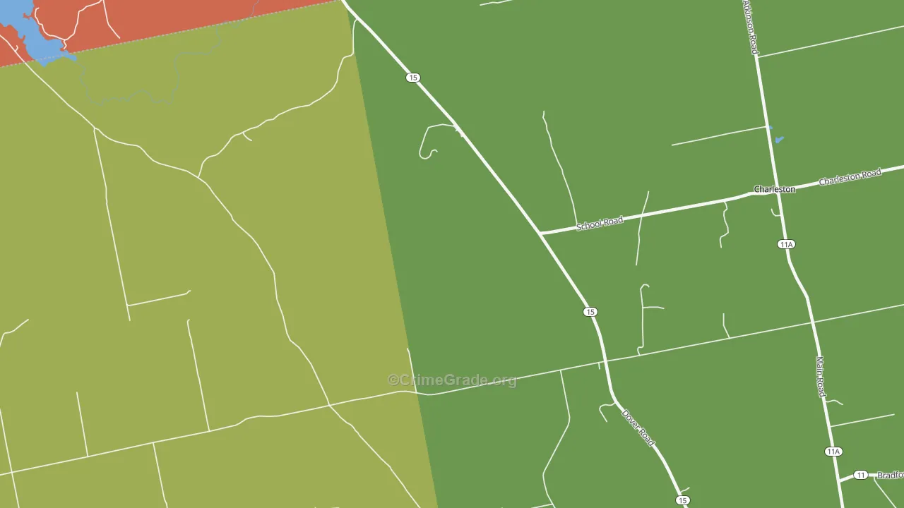 West Charleston, ME Map of Burglary Rates