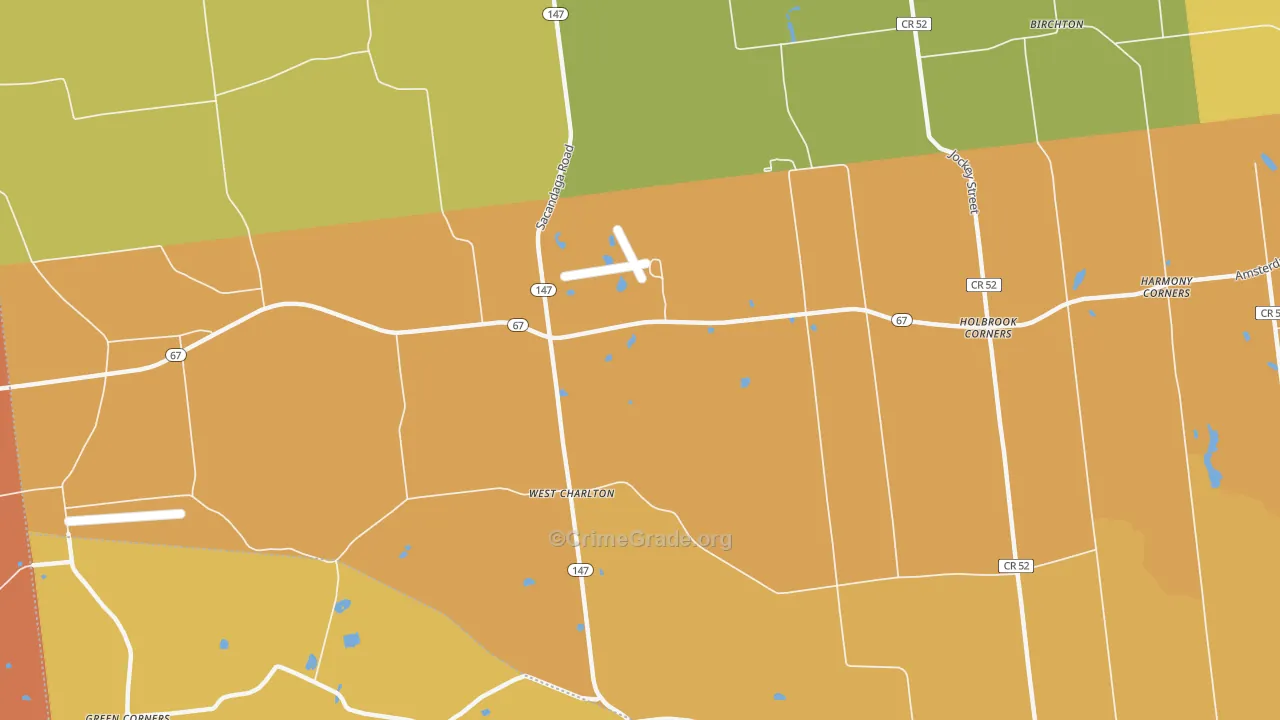 West Charlton, NY Map of Burglary Rates