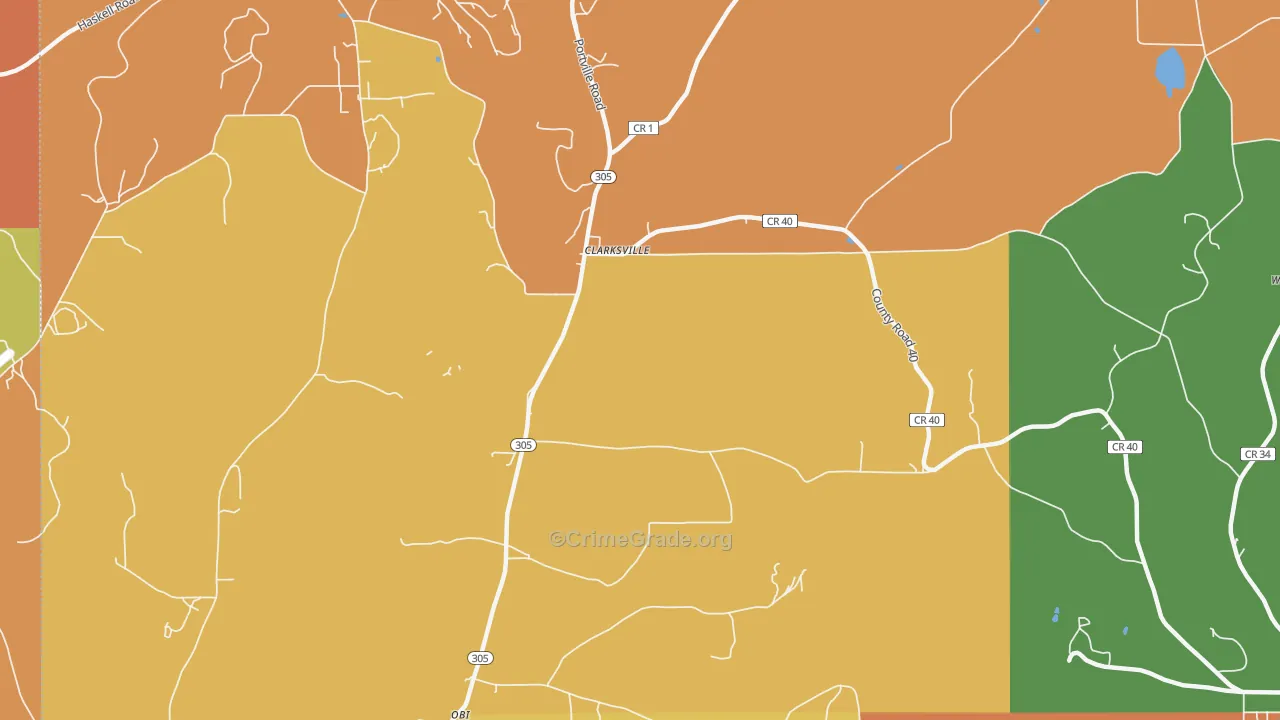 West Clarksville, NY Map of Burglary Rates