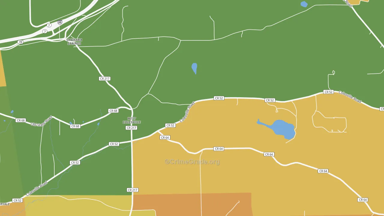 West Colesville, NY Map of Burglary Rates