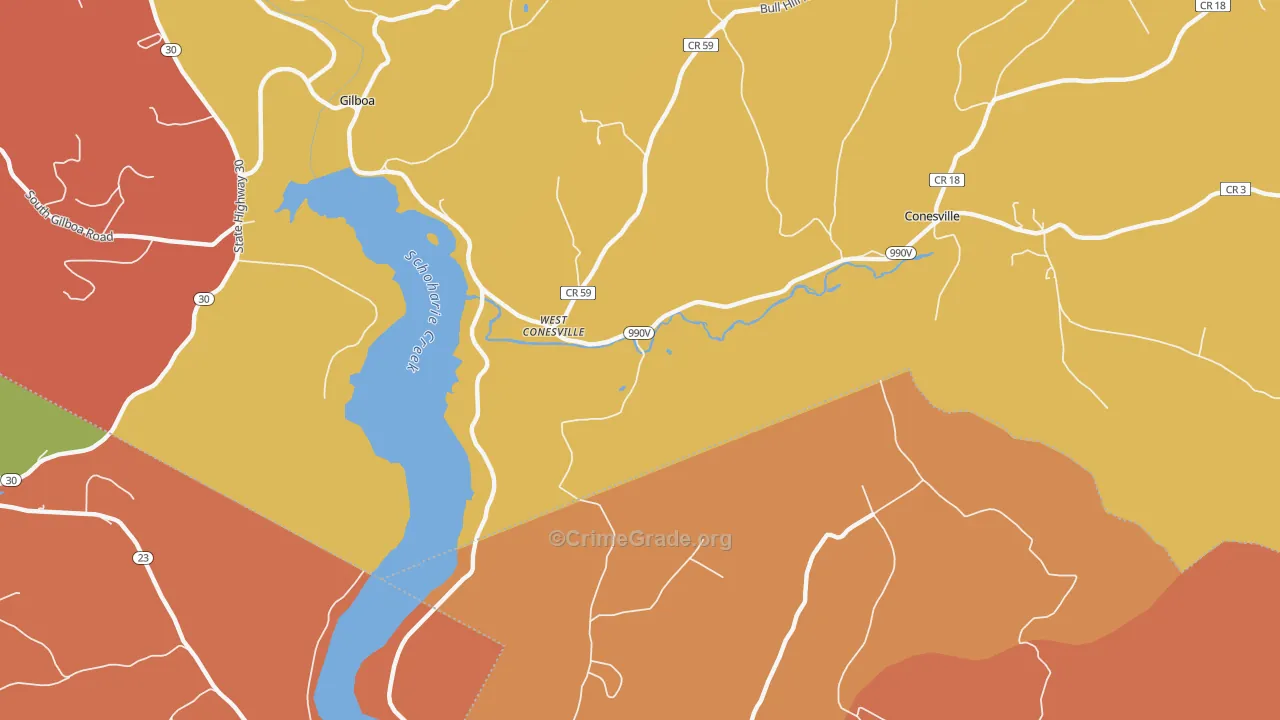 West Conesville, NY Map of Burglary Rates