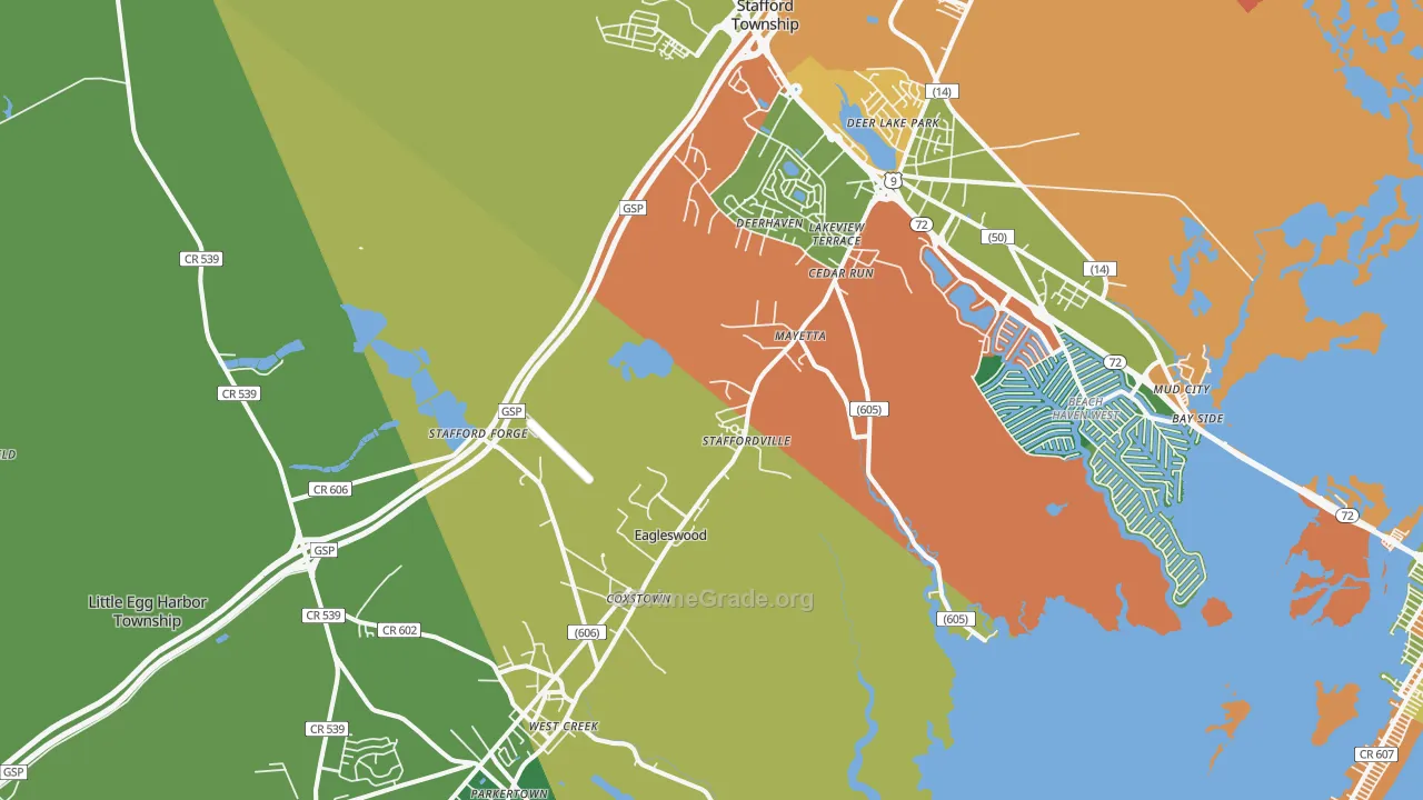 West Creek, NJ Map of Burglary Rates