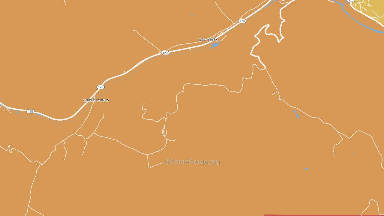 West Creek, PA Map of Burglary Rates