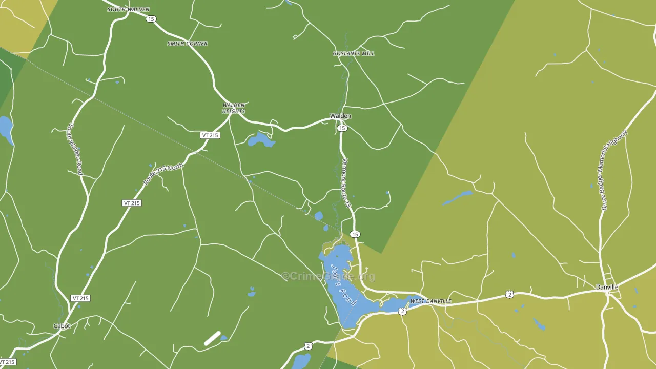 West Danville, VT Map of Burglary Rates