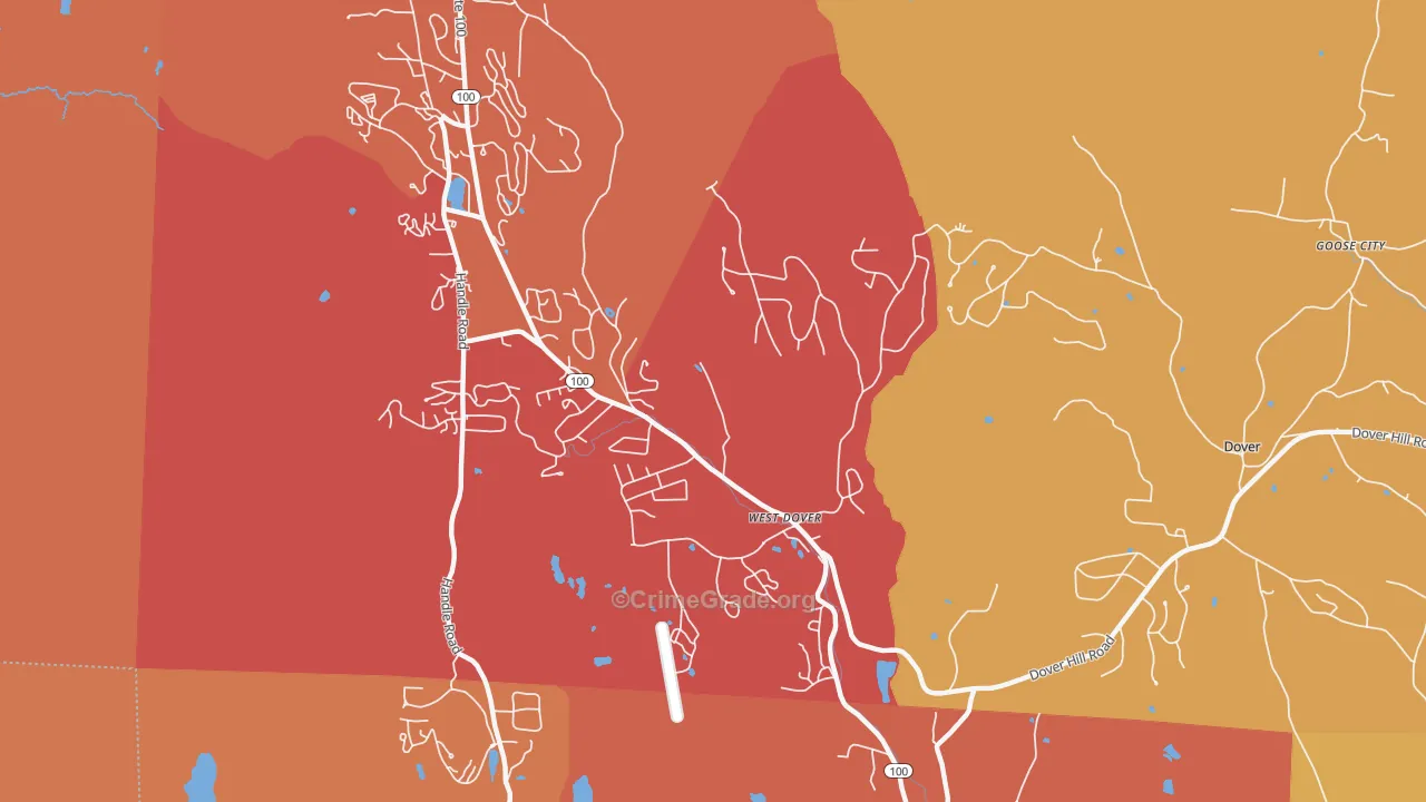 West Dover, VT Map of Burglary Rates