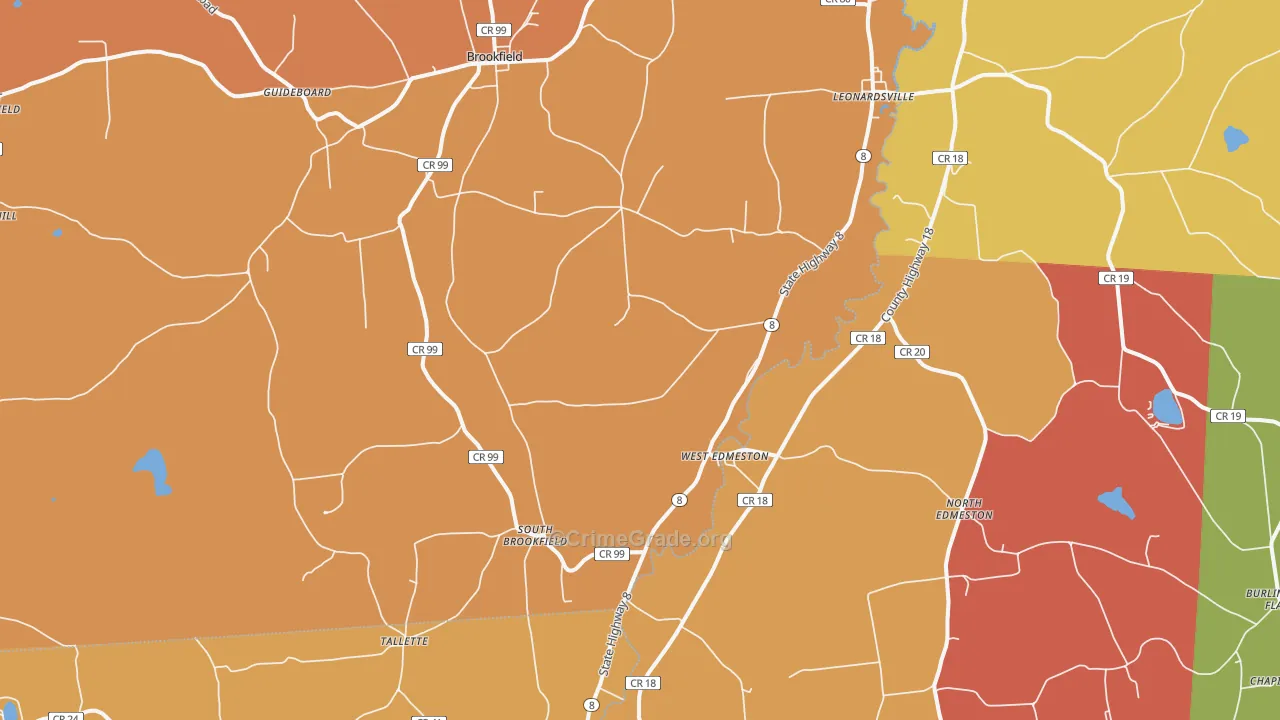 West Edmeston, NY Map of Burglary Rates
