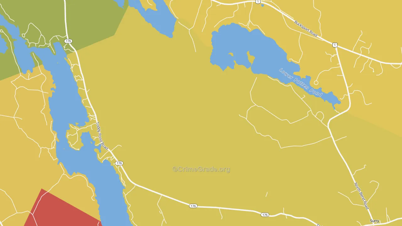 West Ellsworth, ME Map of Burglary Rates