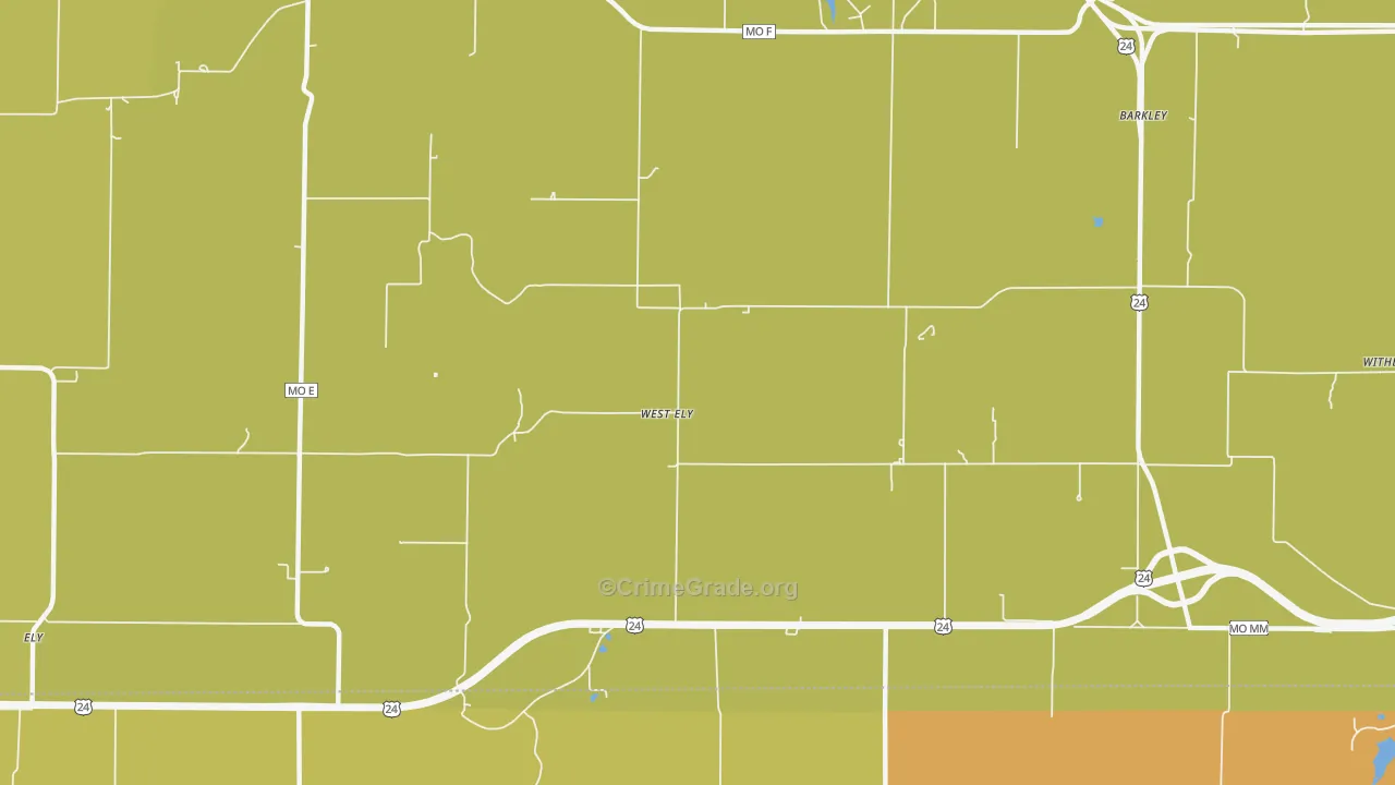 West Ely, MO Map of Burglary Rates