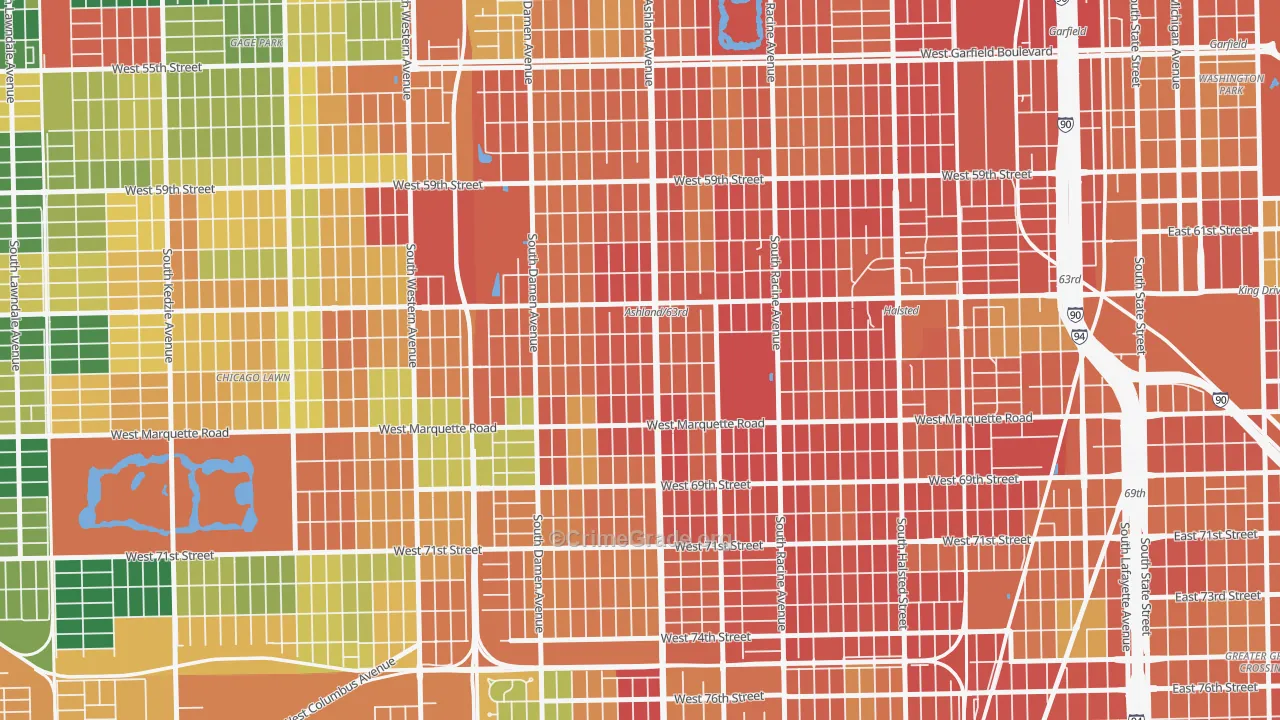 West Englewood, Chicago, IL Map of Burglary Rates